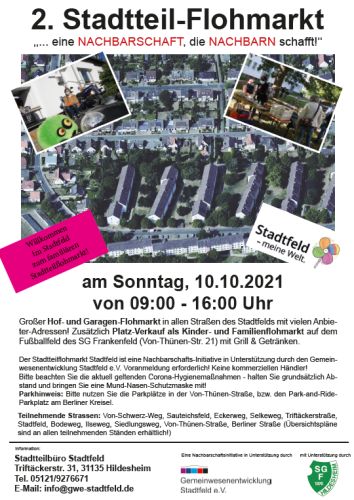 Einladung Stadtteilflohmarkt Stadtfeld 2021