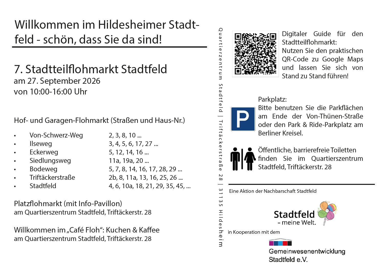 Postkarte Stadtteilflohmarkt 26 rueck
